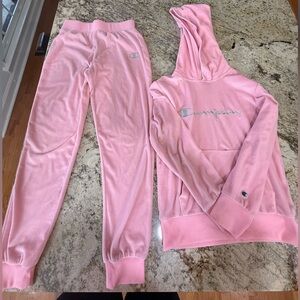 Champion Kids Pink Velour Jogging Set Size 7/8